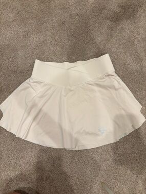 Women's Cream Circle Skirt with Wide Waistband